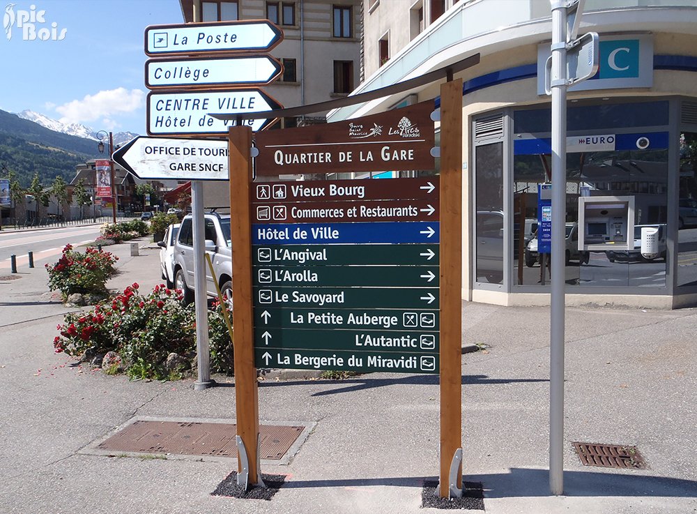 Signalétique touristique - SIL - Intérêts commune - Fabrication PIC BOIS