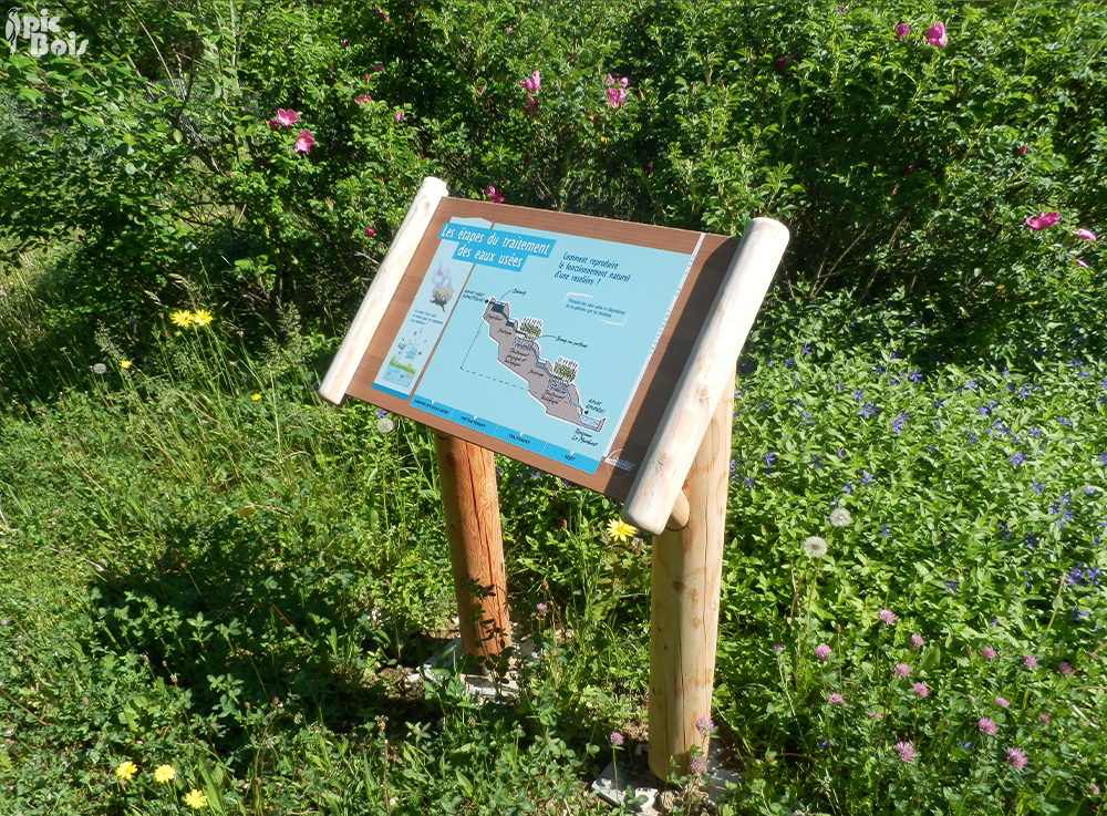 Signalétique touristique - Table de lecture - Dépollution des eaux - Fabrication PIC BOIS