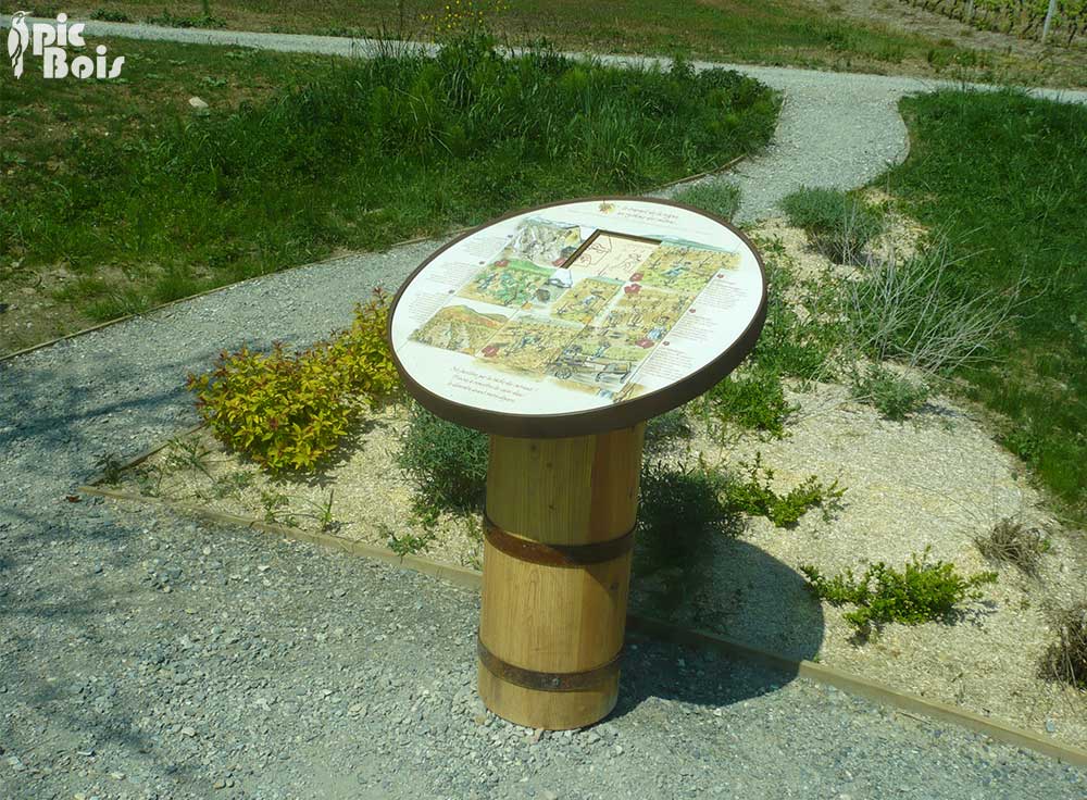 Signalétique touristique - Mobilier interactif - Taquin vigne - Fabrication PIC BOIS