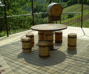 Signalétique touristique - Maquette - Tonneau de vin - Fabrication PIC BOIS