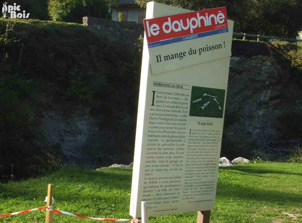 Signalétique touristique - Totem - Musée de l'Ours - Fabrication PIC BOIS