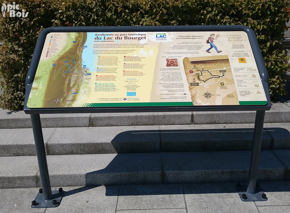 Signalétique touristique - Table de lecture - Sentier du prieuré - Fabrication PIC BOIS