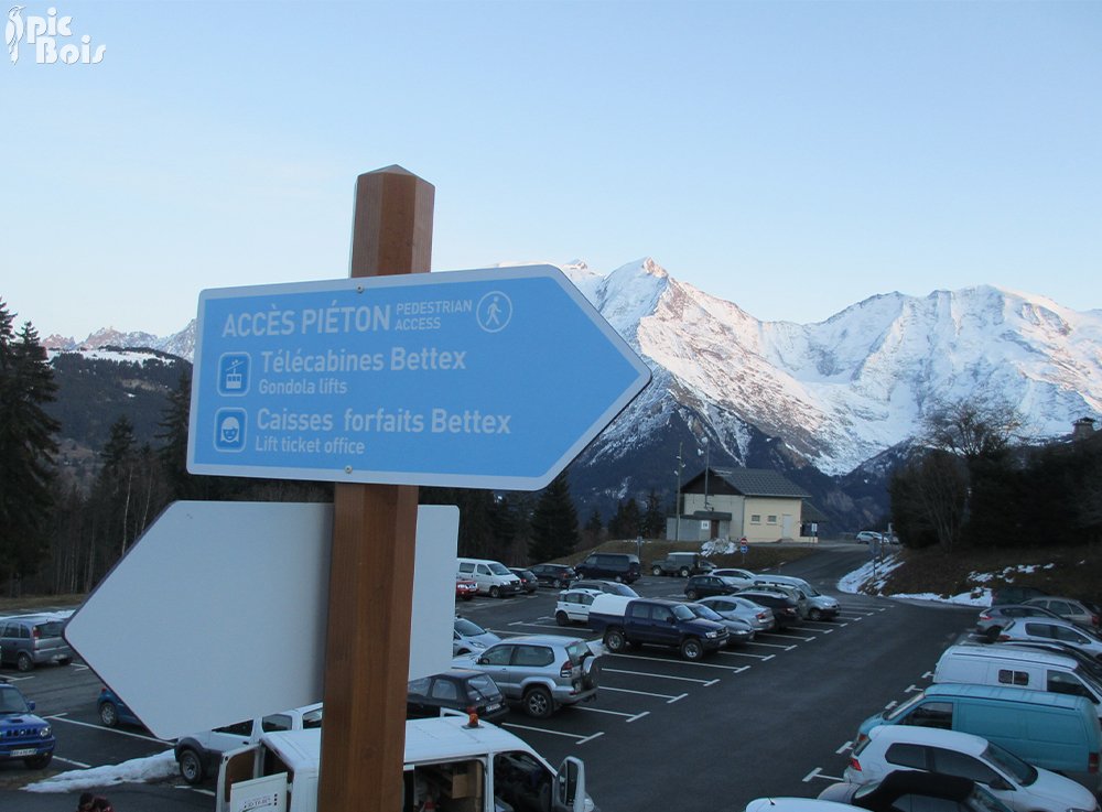 Signalétique touristique - Signalisation - Accès piétons et ski - Fabrication PIC BOIS