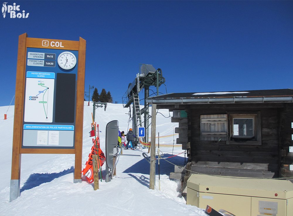 Signalétique touristique - Départ de remontée mécanique - Station - Fabrication PIC BOIS