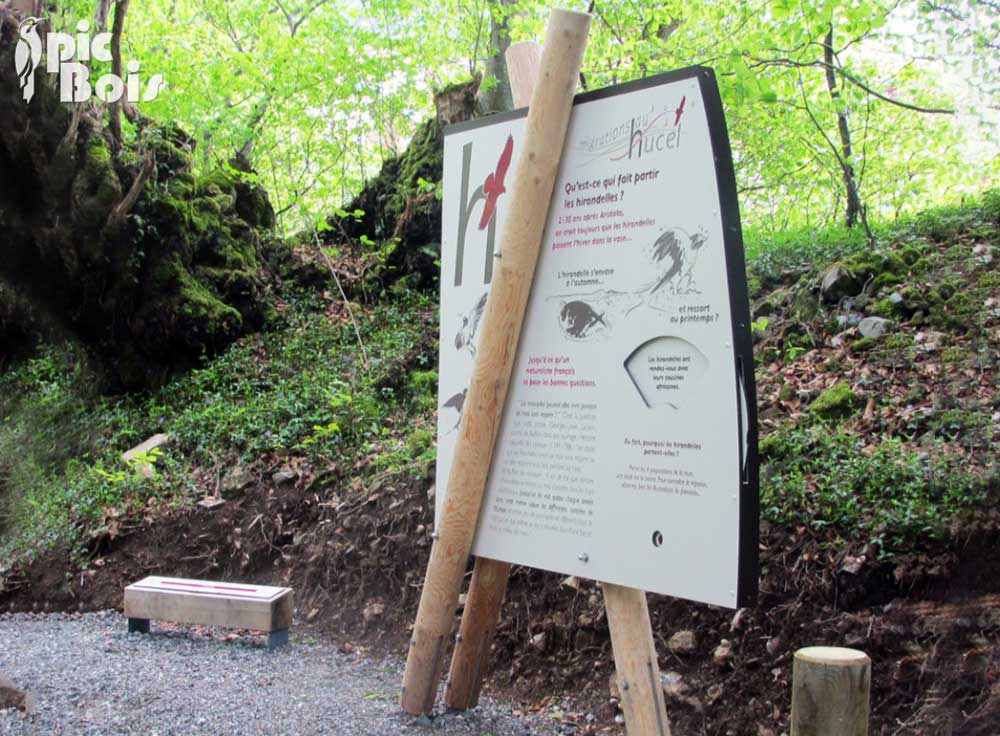 Signalétique touristique - Mobilier interactif - Les migrations - Fabrication PIC BOIS