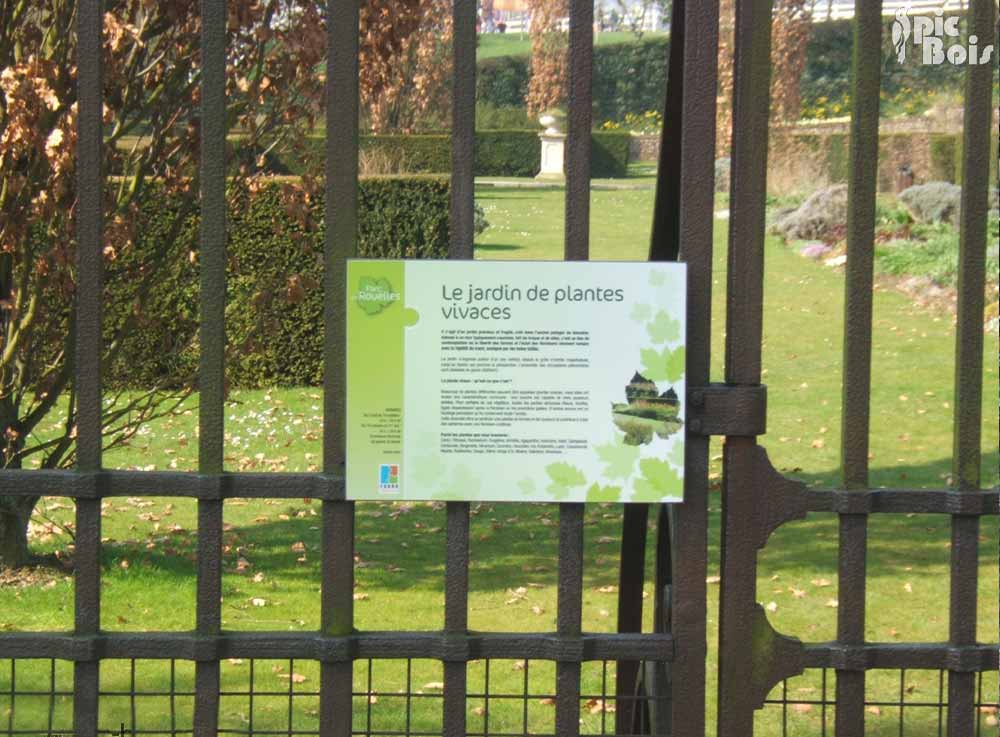 Signalétique touristique - Plaque thématique - Jardin des plantes - Fabrication PIC BOIS
