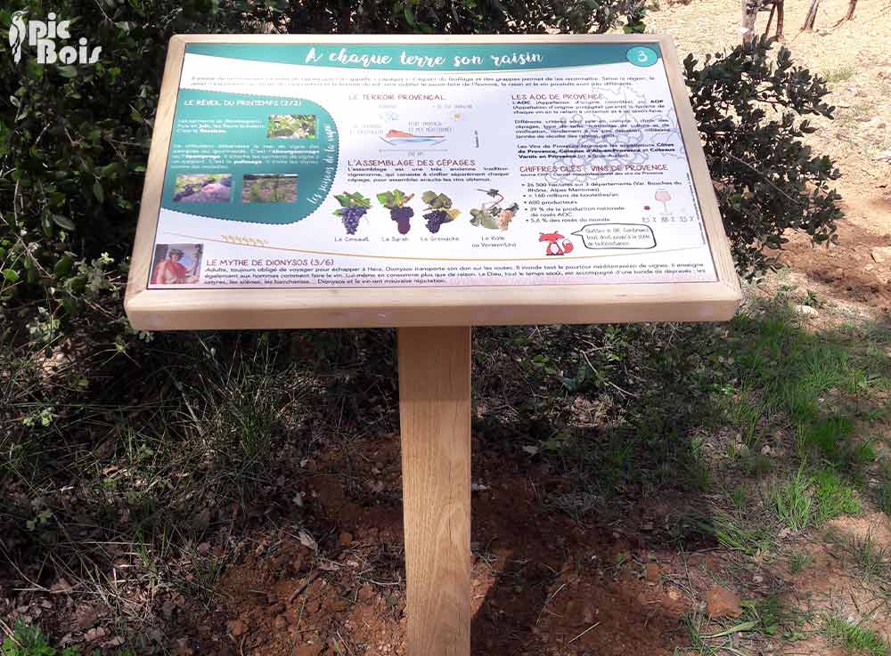 Signalétique touristique - Table de lecture - Randonner autrement - Fabrication PIC BOIS