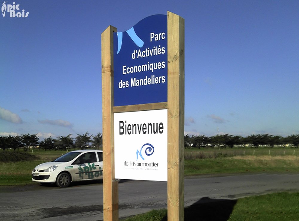 Signalétique touristique - Panneau d'information - Accueil parc - Fabrication PIC BOIS