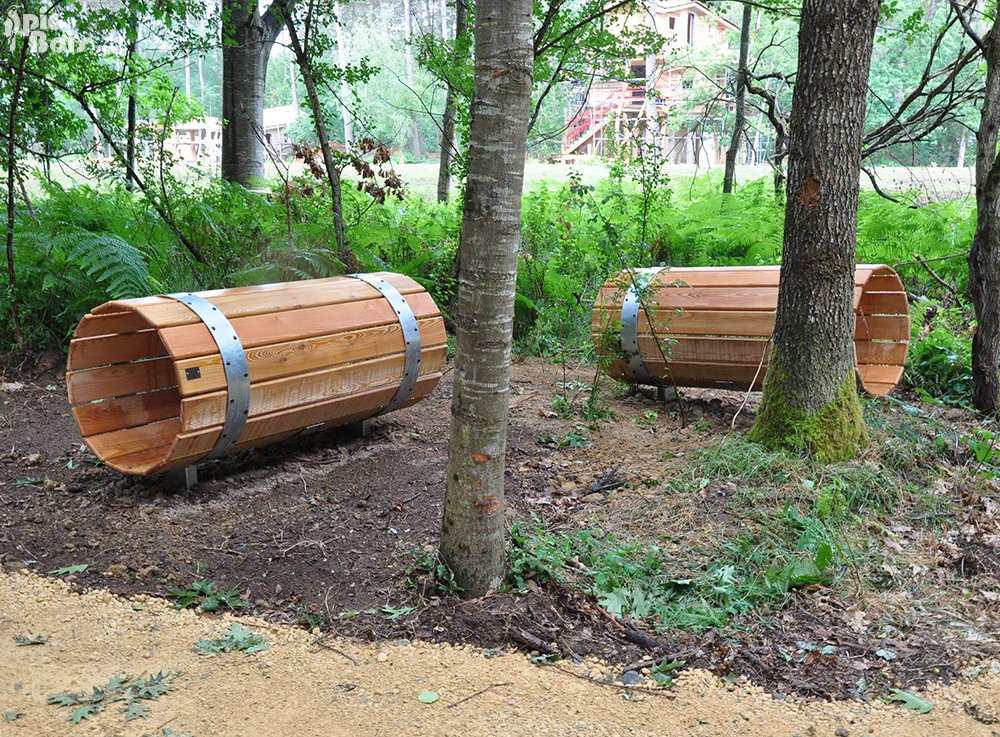 Signalétique touristique - Jeu ludo-sportif - Jeux du tunnel - Fabrication PIC BOIS