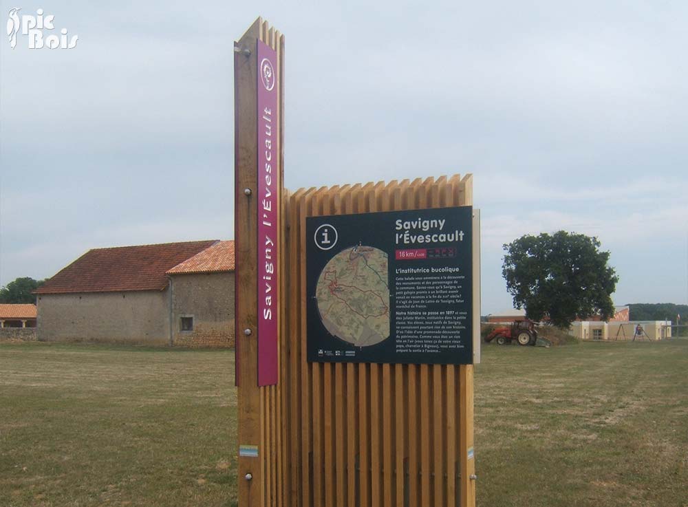 Signalétique touristique - Panneau d'information - Boucle sentier - Fabrication PIC BOIS