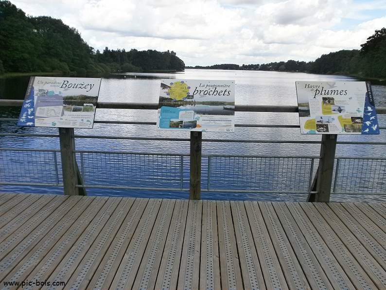 Signalétique touristique - Table de lecture - Espèces du lac - Fabrication PIC BOIS