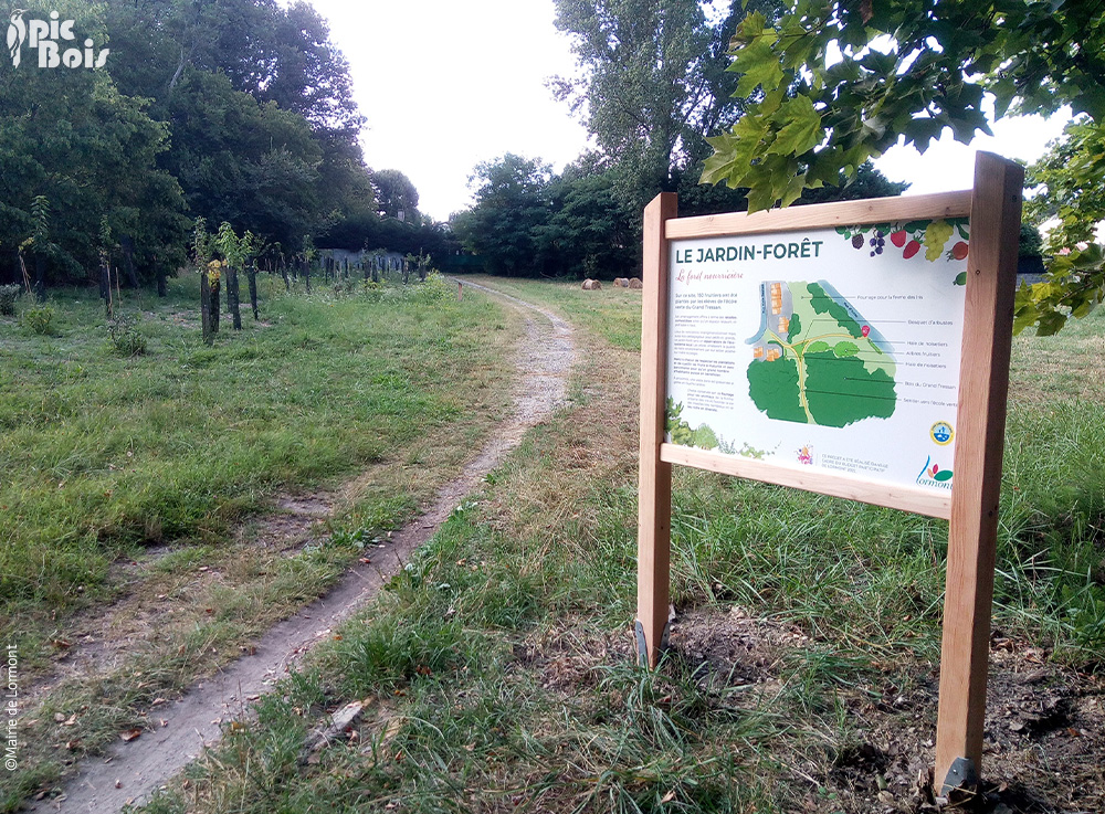 Signalétique touristique - Panneau d'information Classéo - Jardin Forêt à Lormont - Fabrication PIC BOIS