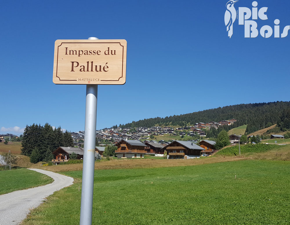 Signalétique touristique - Plaque de rue - Entrée impasse - Fabrication PIC BOIS