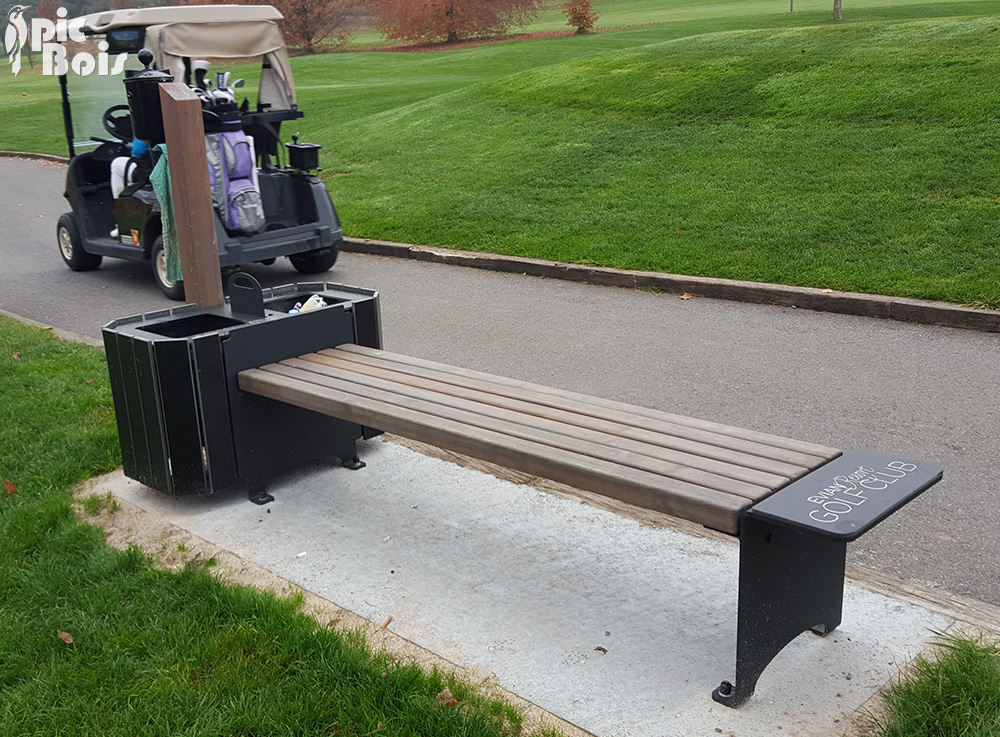 Signalétique touristique - Banc - Avec corbeille - Fabrication PIC BOIS