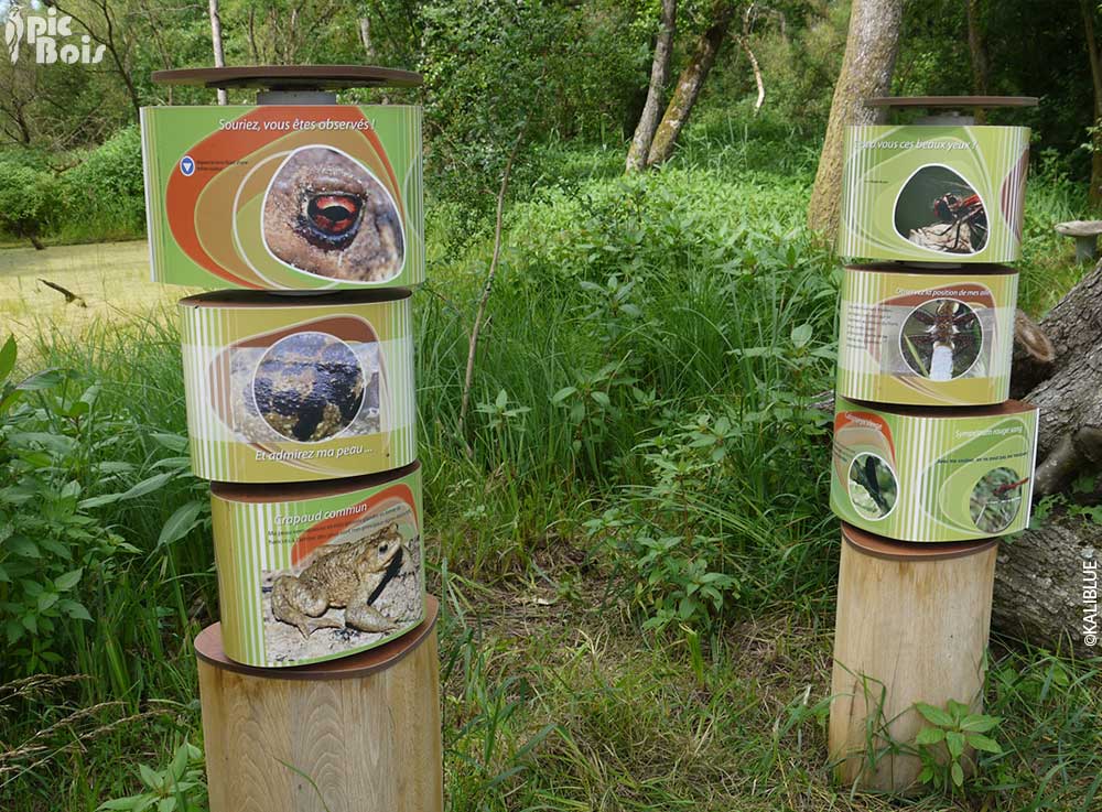 Signalétique touristique - Mobilier interactif - Formes rondes - Fabrication PIC BOIS