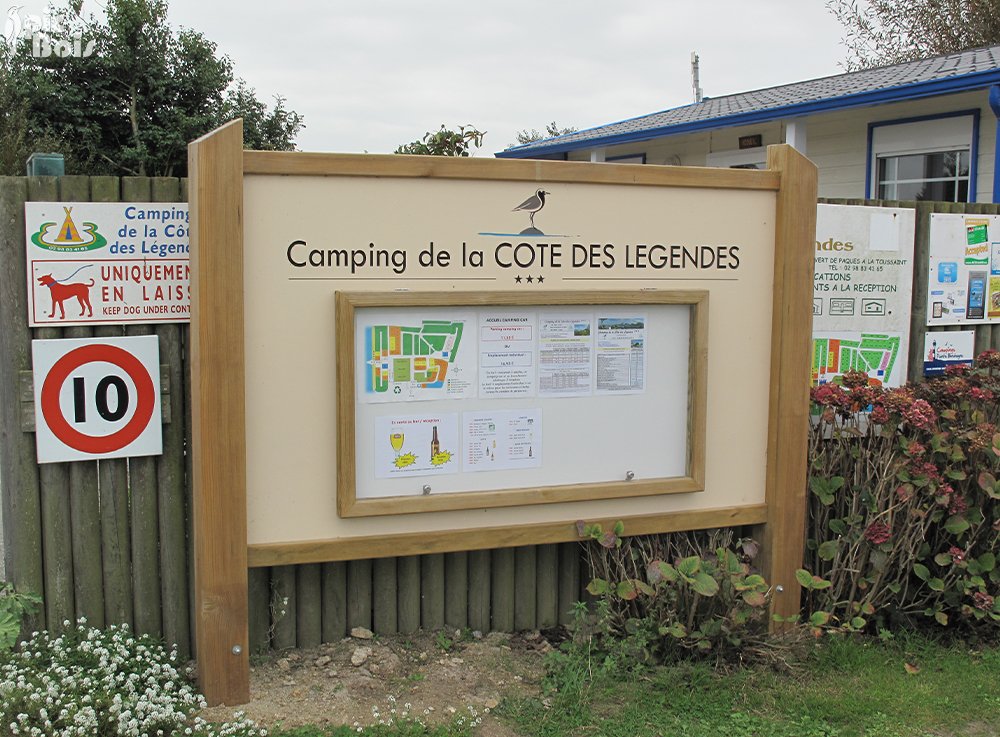 Signalétique touristique - Panneau d'affichage - Accueil camping - Fabrication PIC BOIS