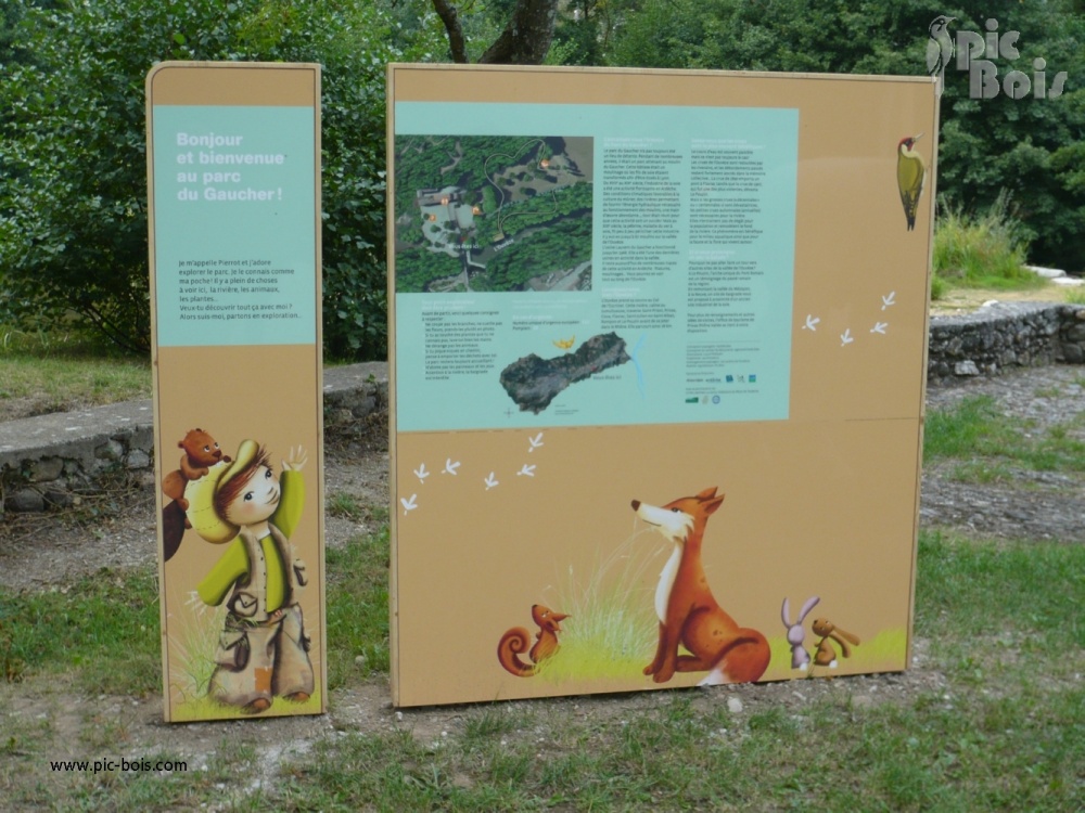 Signalétique touristique - Panneau d'information - Accueil de parc - Fabrication PIC BOIS