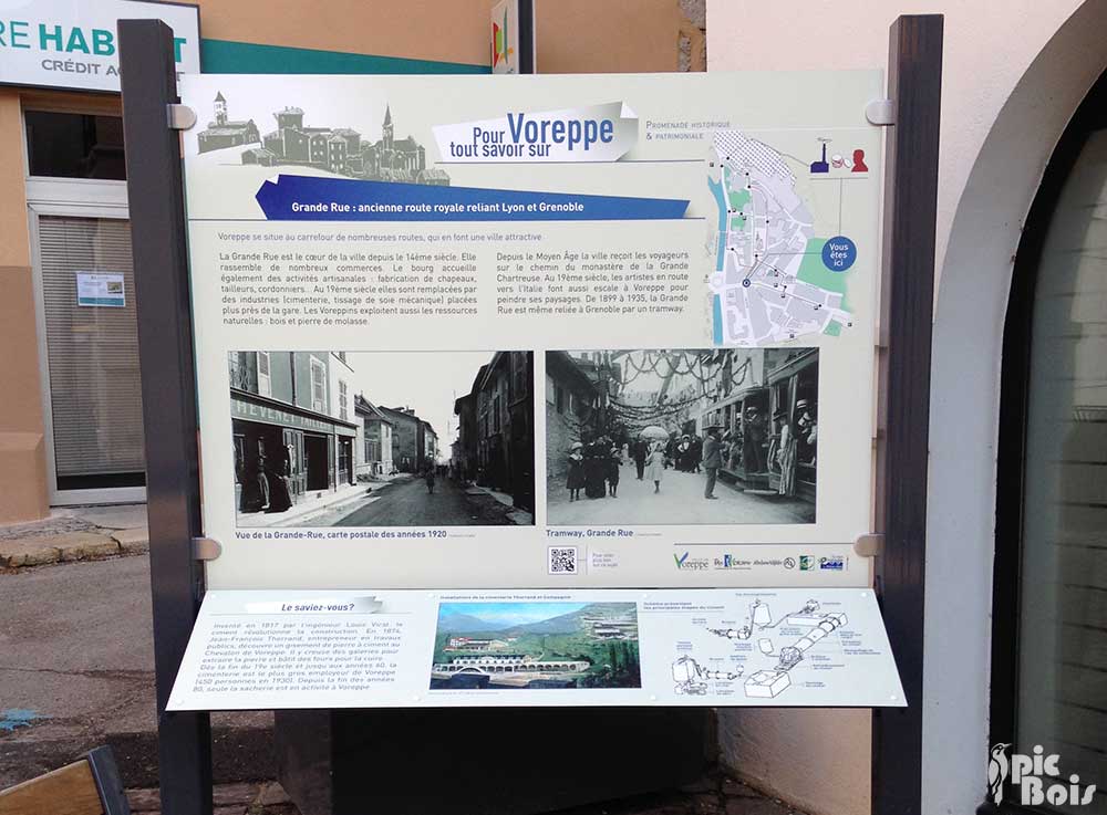 Signalétique touristique - Panneau d'information - Grande Rue - Fabrication PIC BOIS
