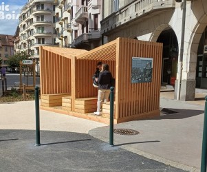 Signalétique touristique - Mobilier abri - Pergola avec assises - Fabrication PIC BOIS