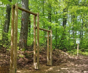 Signalétique touristique - Agrès sportif - Anneaux romains double - Fabrication PIC BOIS