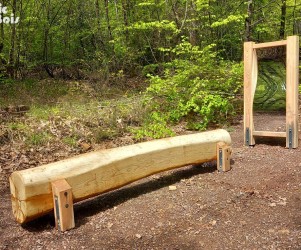 Signalétique touristique - Jeu ludo-sportif - Miroir déformant - Fabrication PIC BOIS