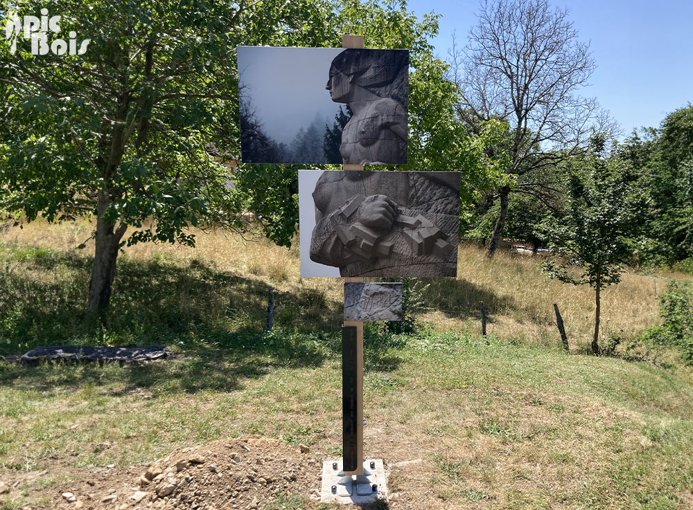 Signalétique touristique - Mobilier d'exposition - Double photo - Fabrication PIC BOIS