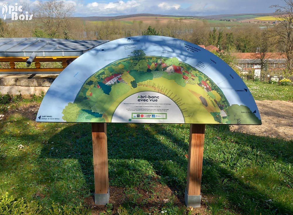 Signalétique touristique - Table d'orientation - Panorama du clos - Fabrication PIC BOIS