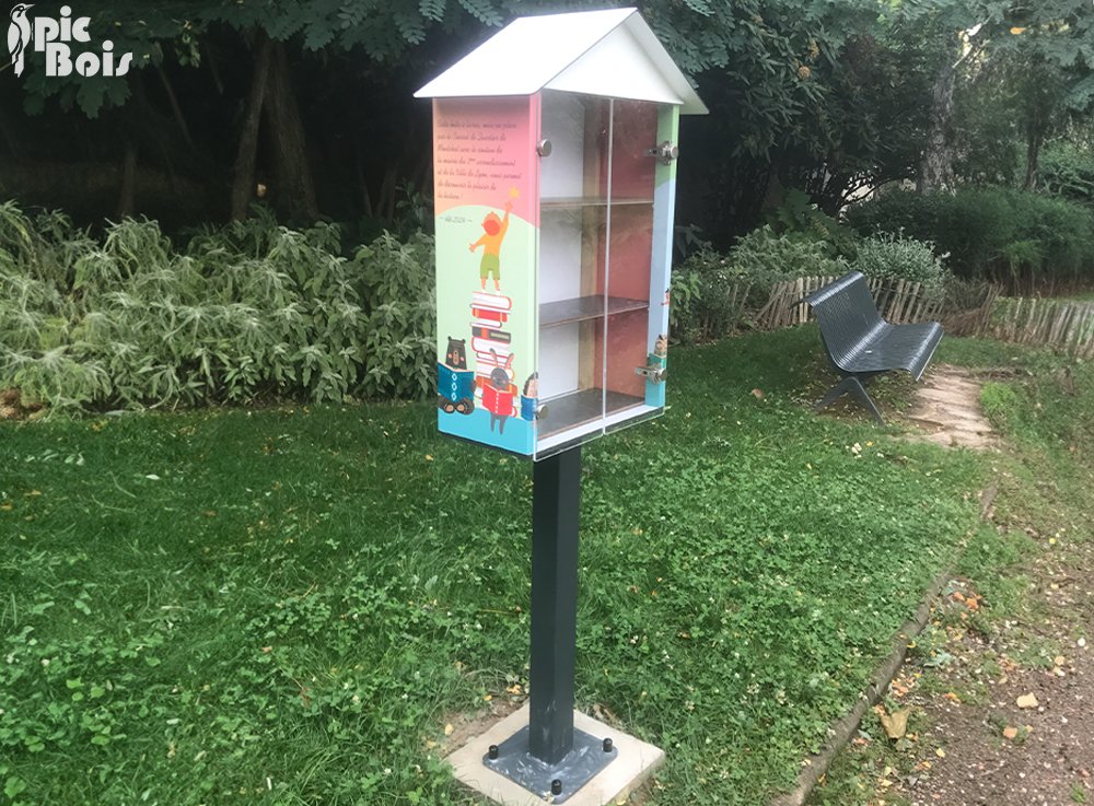 Signalétique touristique - Boîte à livres - Deux pans - Fabrication PIC BOIS