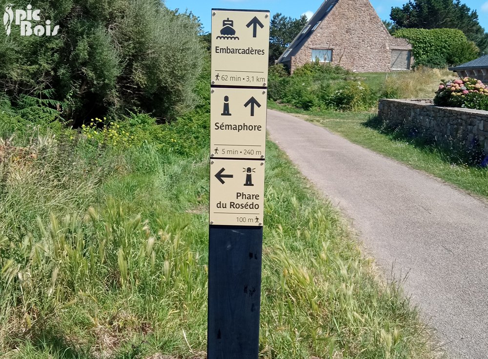 Signalétique touristique - Totem piétons- Littoral - Fabrication PIC BOIS