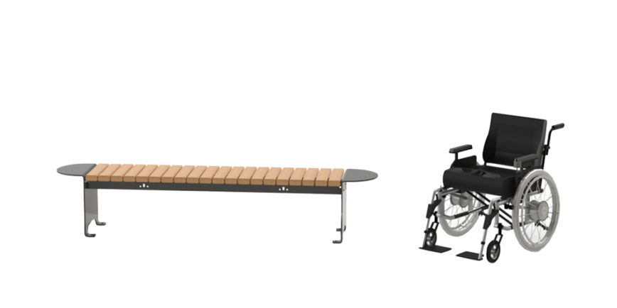 Signalétique touristique - Banc Urbois - Sans dossier accessible PMR - Fabrication PIC BOIS