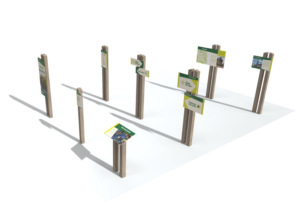 Signalétique touristique - Gamme Essentiel complète - Fabrication PIC BOIS