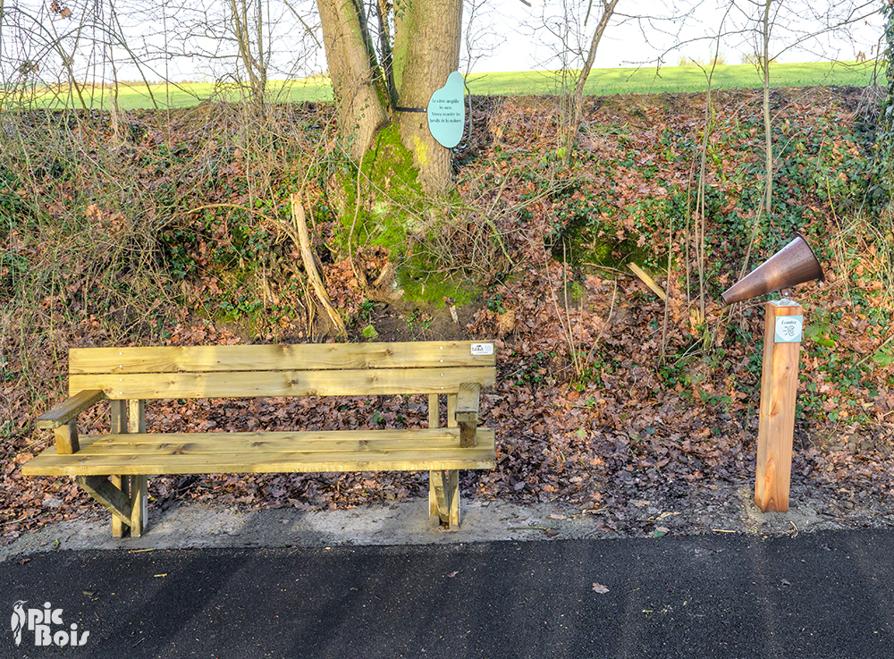 Signalétique touristique - Cône auditif - Burdinne - Fabrication PIC BOIS