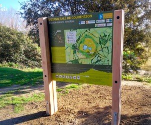Signalétique touristique - Panneau d'information - Étang Salé de Courthézon - Fabrication PIC BOIS