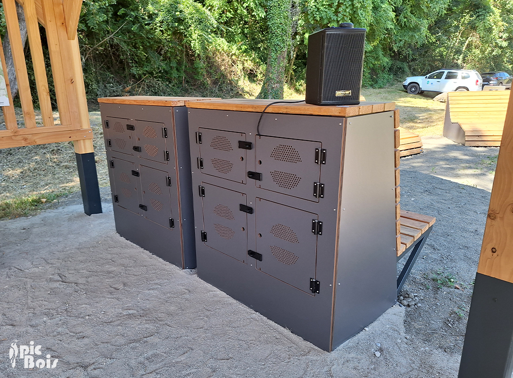 Signalétique touristique - Banc Casier Bois - Fabrication PIC BOIS