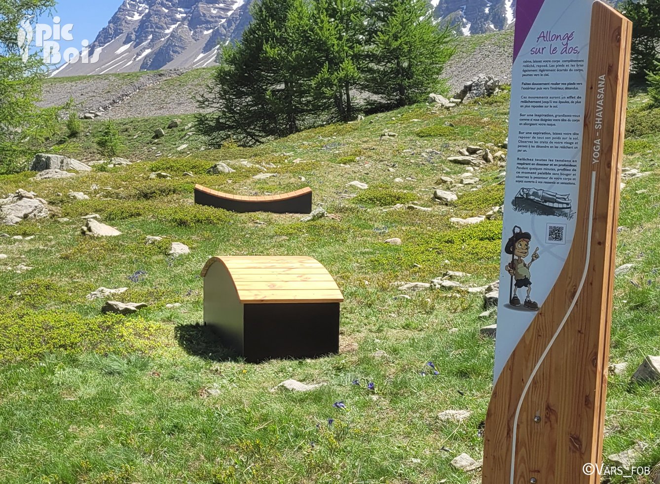 Signalétique touristique - Gamme Bien-Être - Méridienne onde - Fabrication PIC BOIS