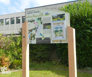 picbois – Panneau d’accueil – 28 – SAINT PREST Signalétique touristique - Panneau d'information - Au fil de l'Eure - Fabrication PIC BOIS