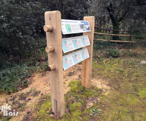 Signalétique touristique - Barrière “Évolution du paysage” - Fabrication PIC BOIS