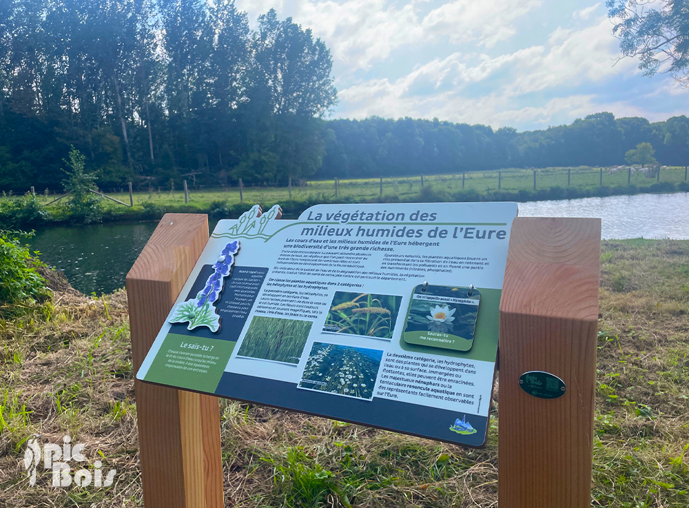 Signalétique touristique - Table de lecture-La végétation de l'Eure - Fabrication PIC BOIS