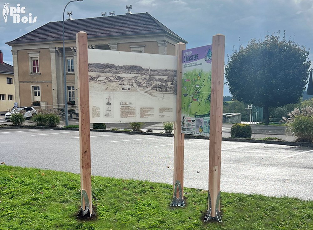 Signalétique touristique - Panneau d'information - A l'aventure - Fabrication PIC BOIS
