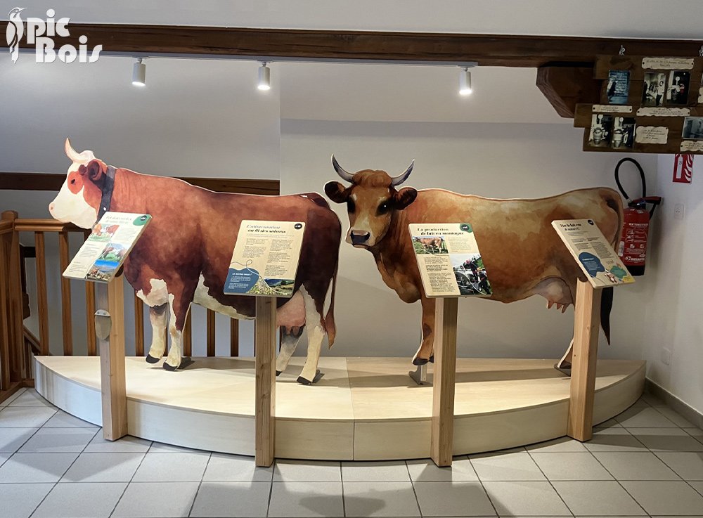 Signalétique touristique - Silhouette - Vaches - Fabrication PIC BOIS