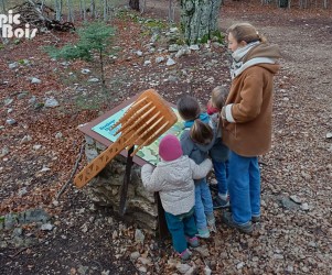 Signalétique touristique - Table de lecture - Peigne sculpté bois - Fabrication PIC BOIS