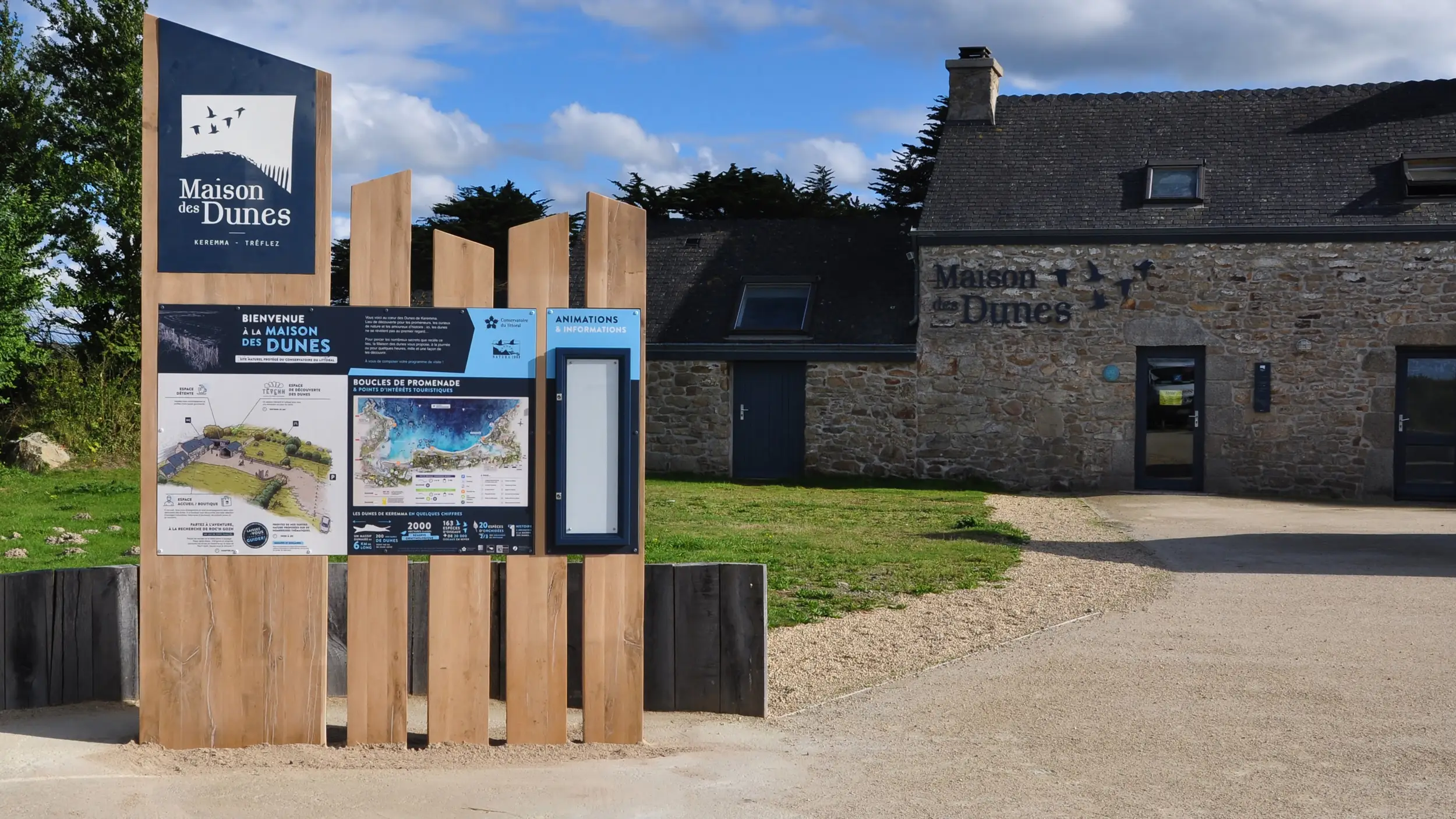 PIC BOIS - Panneau d'information Maison des dunes - Keremma
