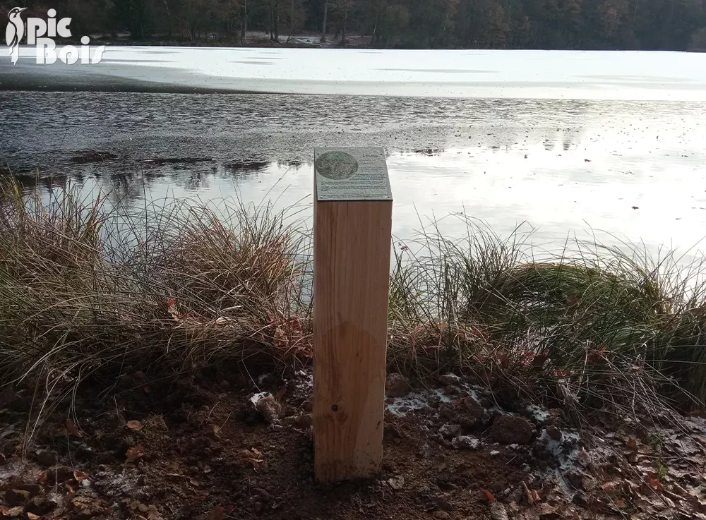 Signalétique touristique - Plaque thématique - L'étang - Fabrication PIC BOIS