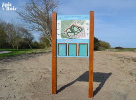 Signalétique touristique - Panneau d'affichage - Plan parc - Fabrication PIC BOIS