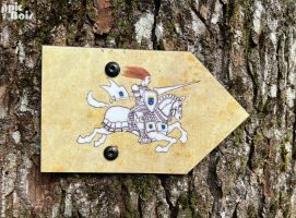 Signalétique de randonnée pédestre | Directionnel sentier - Cavalière Madeleine - 15 Chalvignac