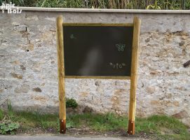 Signalétique touristique - Espace école - Tableau à la craie - Fabrication PIC BOIS