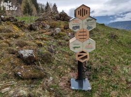 Signalétique touristique - Gamme biodiversité - Hôtel à insectes - Fabrication PIC BOIS