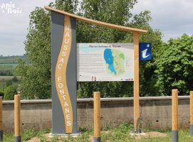 Signalétique touristique - Panneau d'information - Histoire Naussac - Fabrication PIC BOIS