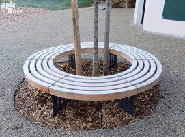 Signalétique touristique - Espace extérieur - Banc circulaire - Fabrication PIC BOIS