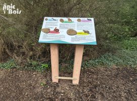 Signalétique touristique - Mobilier interactif - Traces de ragondin - Fabrication PIC BOIS